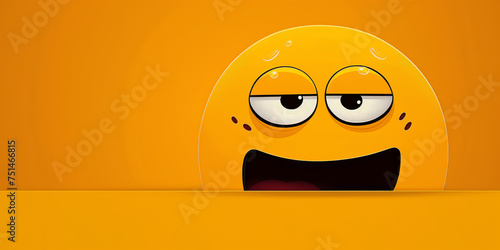 Emoji-Gesicht, gelber Hintergrund