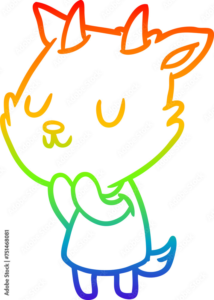 rainbow gradient line drawing cute goat rainbow gradient line drawing cute goat