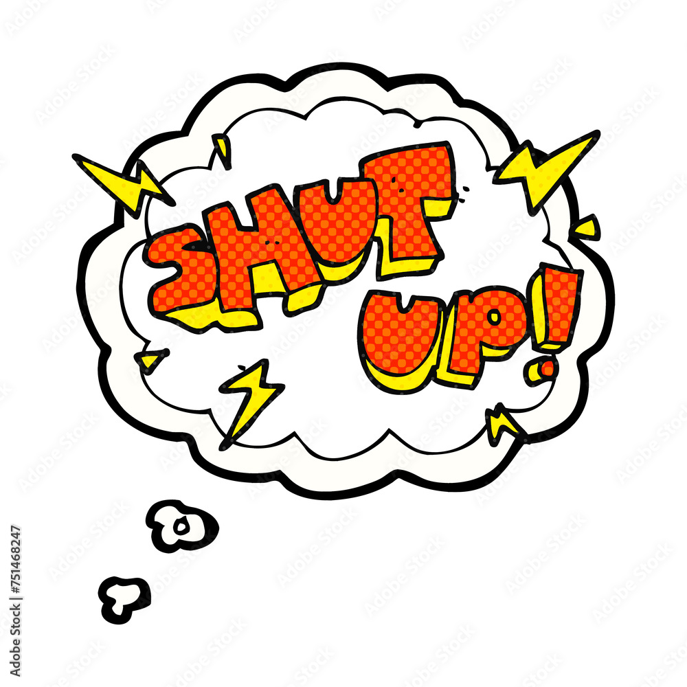 thought bubble cartoon shut up! symbol thought bubble cartoon shut up! symbol