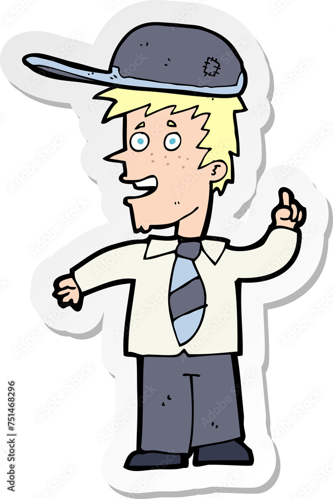 sticker of a cartoon school boy sticker of a cartoon school boy