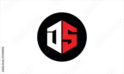 DS initial letter polygon icon gaming logo design vector template. batman logo, sports logo, monogram, falcon, war game, symbol, playing logo, abstract, fighting, typography, icon, minimal, premier 