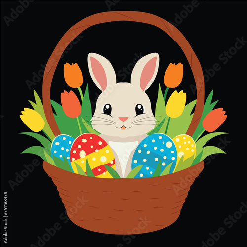 happy easter rabbit bastet full of egs