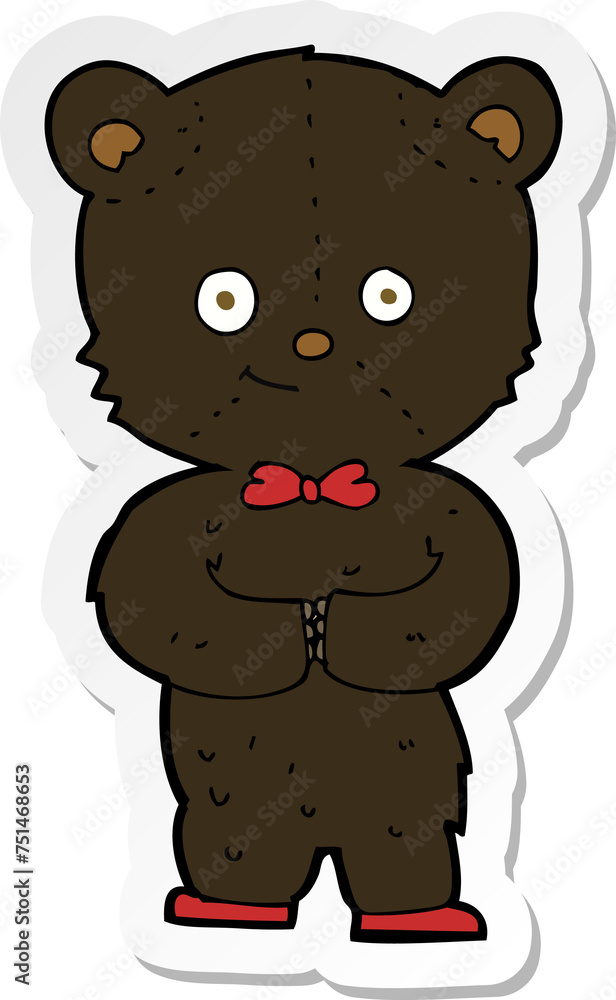 sticker of a cartoon cute little bear sticker of a cartoon cute little bear