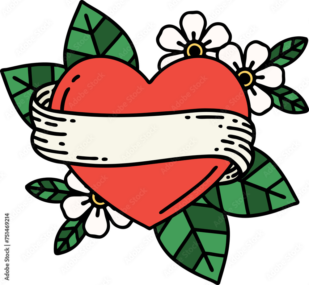 traditional tattoo of a heart and banner traditional tattoo of a heart and banner