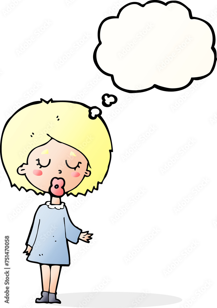 cartoon woman explaining her point with thought bubble cartoon woman explaining her point with thought bubble