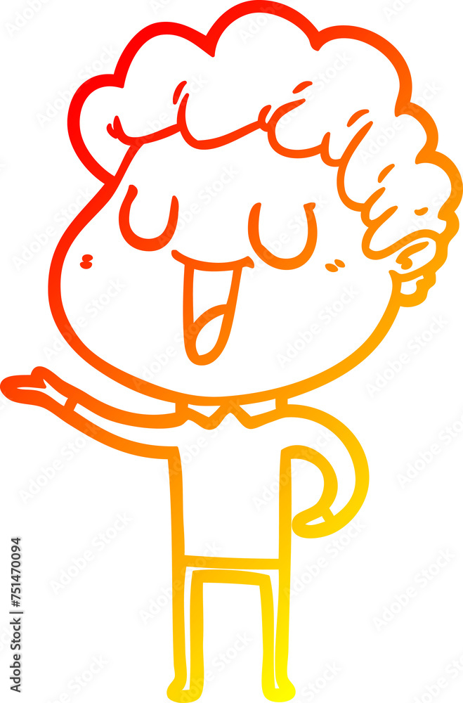 warm gradient line drawing laughing cartoon man warm gradient line drawing laughing cartoon man