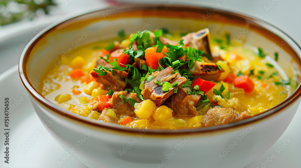 Hearty homemade beef and vegetable soup