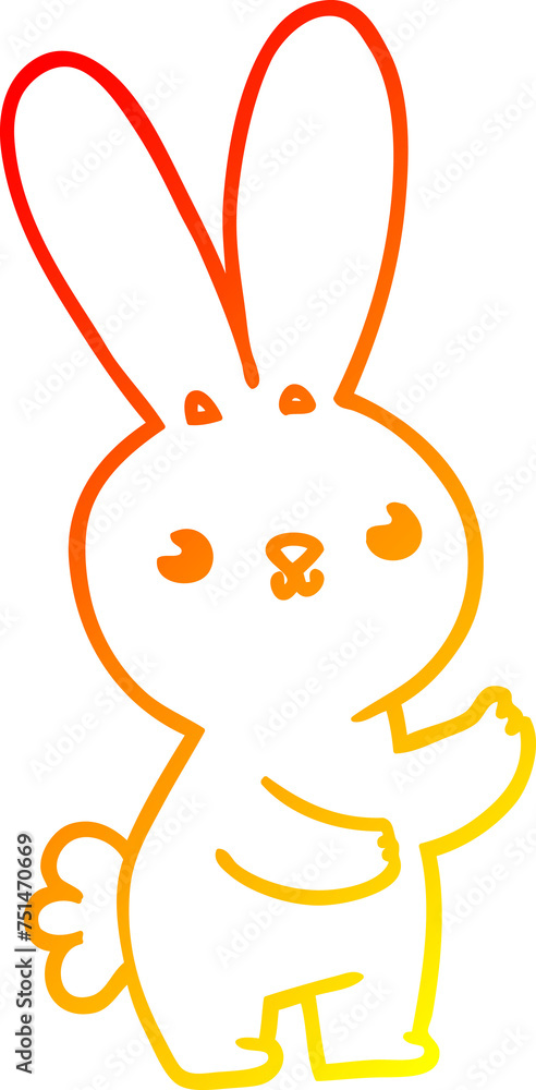 warm gradient line drawing cute cartoon rabbit warm gradient line drawing cute cartoon rabbit
