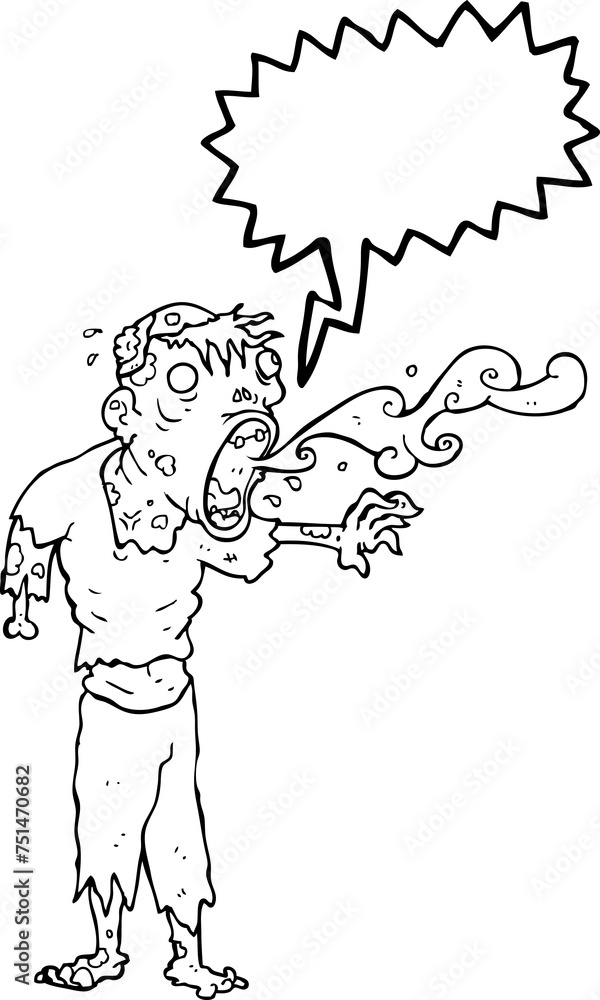 Obraz premium speech bubble cartoon gross zombie