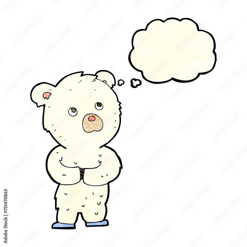 cartoon polar bear cub with thought bubble cartoon polar bear cub with thought bubble
