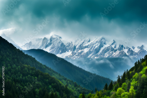 landscape with clouds, nature background