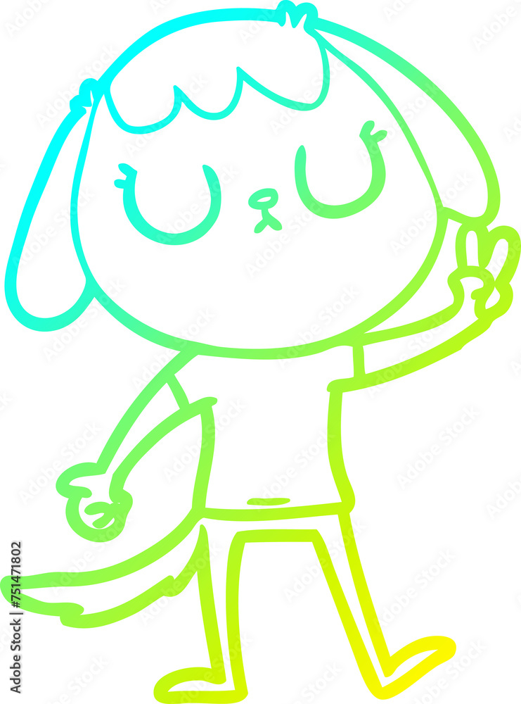 cold gradient line drawing cute cartoon dog cold gradient line drawing cute cartoon dog