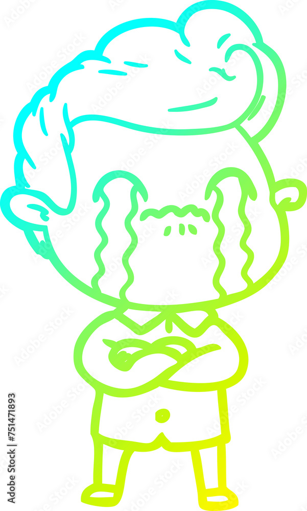 cold gradient line drawing cartoon man crying cold gradient line drawing cartoon man crying