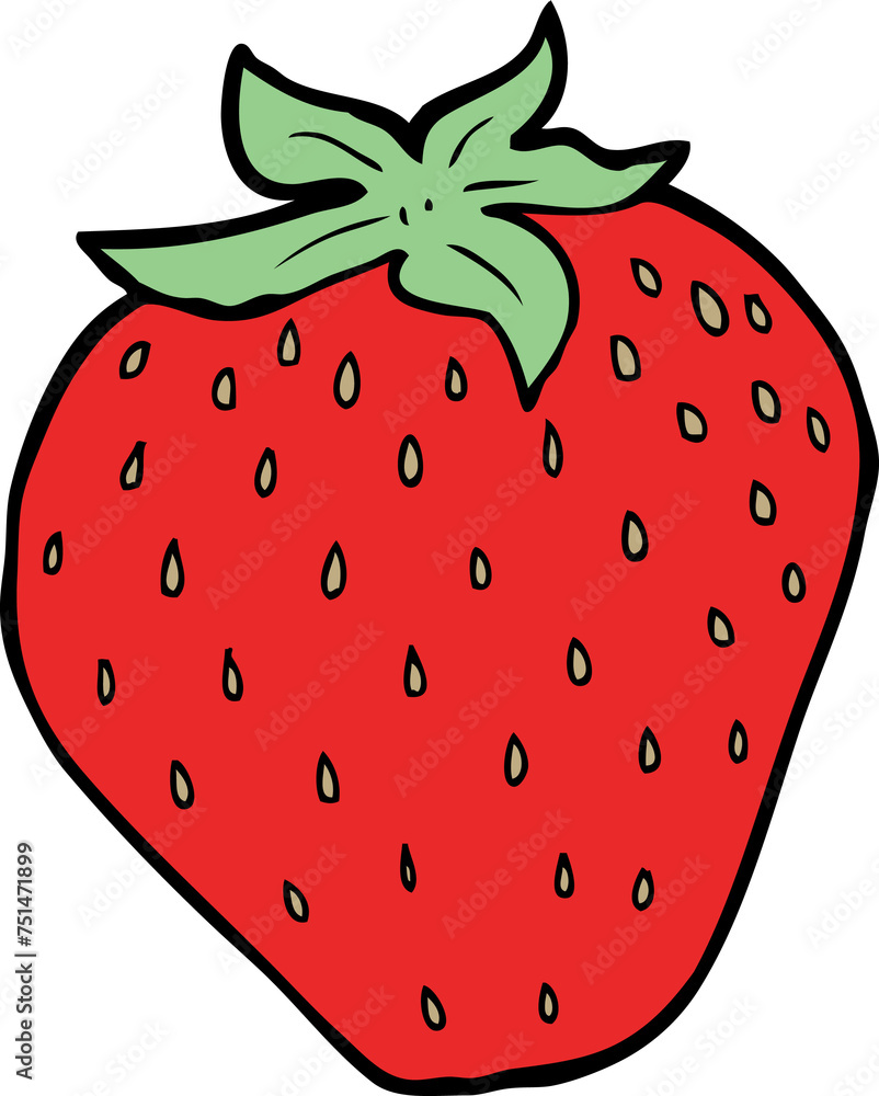 Obraz premium cartoon strawberry