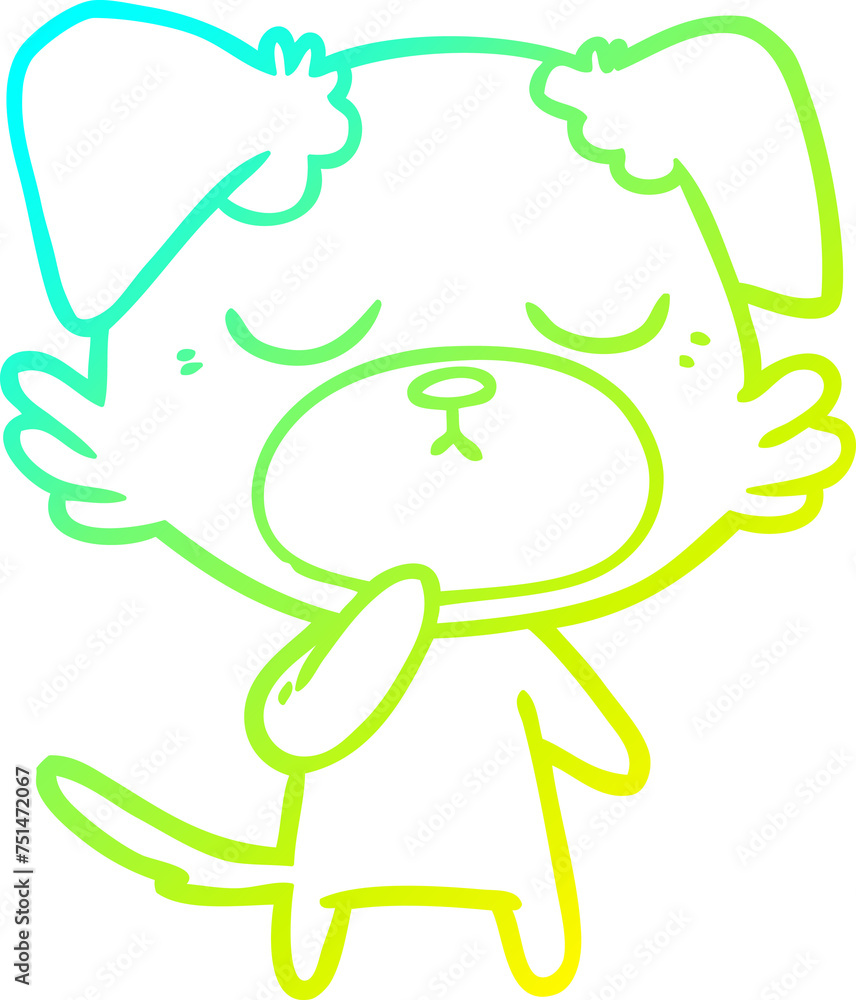 cold gradient line drawing cute cartoon dog cold gradient line drawing cute cartoon dog