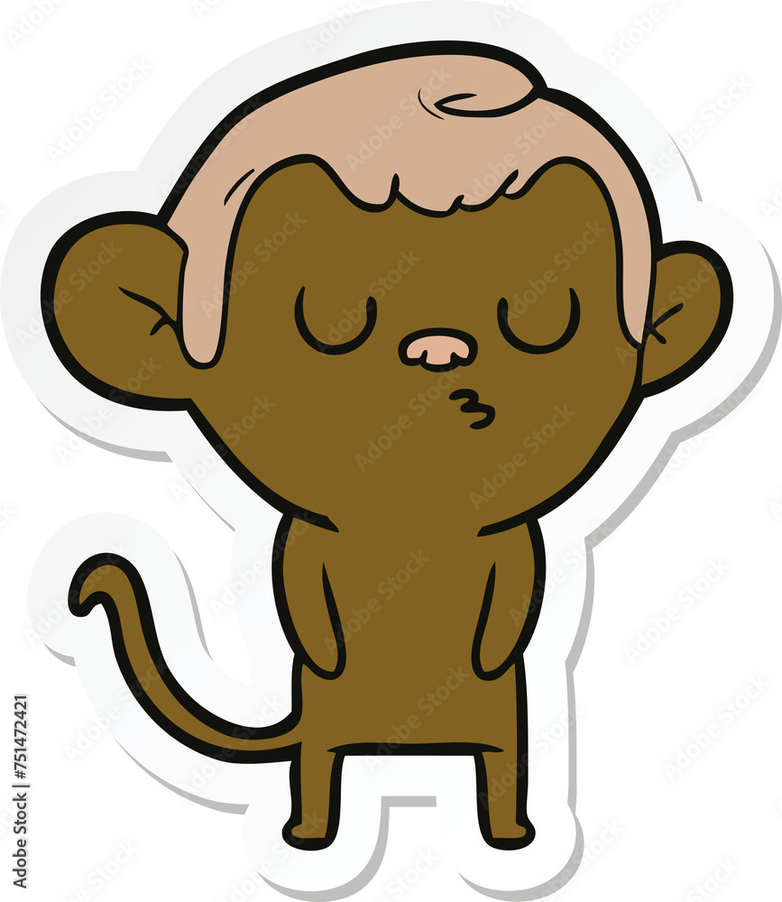 sticker of a cartoon monkey sticker of a cartoon monkey