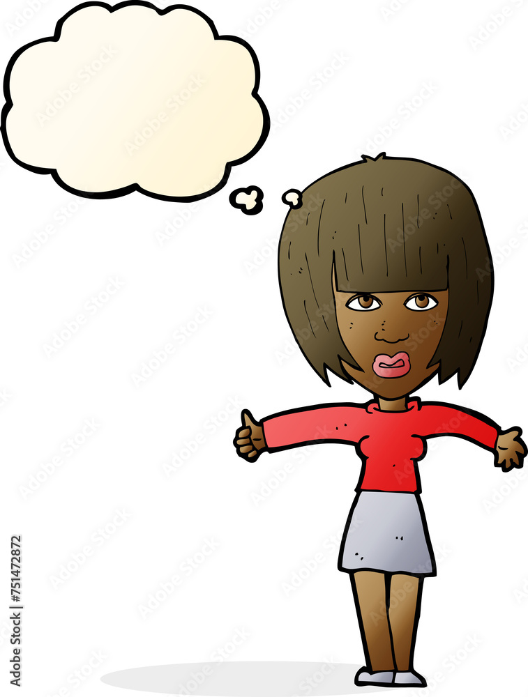 cartoon annoyed woman with thought bubble cartoon annoyed woman with thought bubble