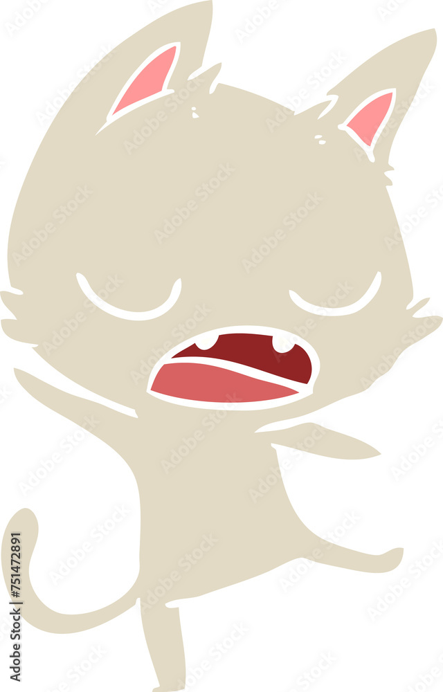 talking cat flat color style cartoon talking cat flat color style cartoon