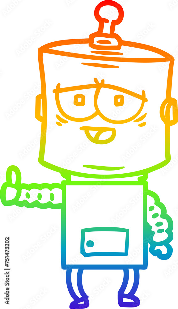 rainbow gradient line drawing cartoon robot rainbow gradient line drawing cartoon robot