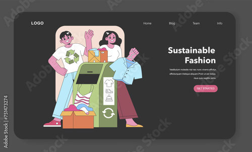 Clothing donation and recycling concept. Vector illustration.