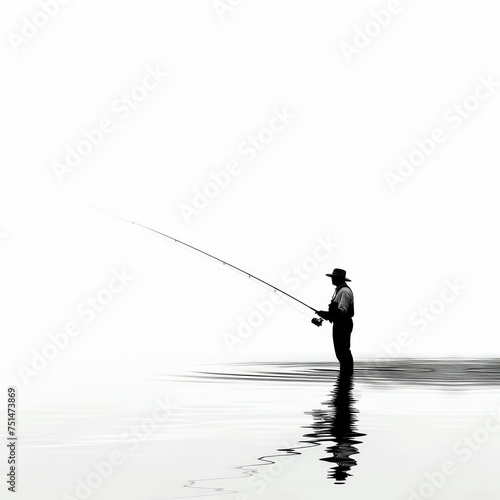 fisherman isolated on white