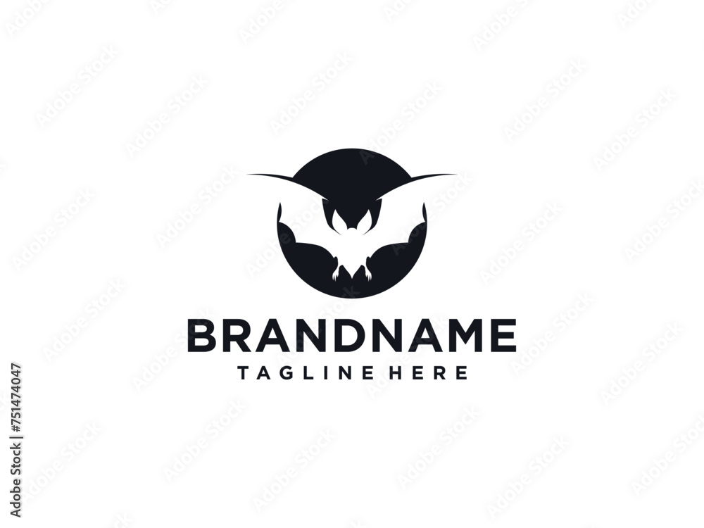 Obraz premium vector bat open wings flying concept elements logo icon