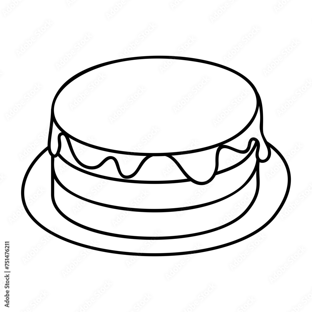old fashioned Malt Chocolate cake outline concept, Walnut Fudge Brownie vector design, Fast Food hand draw symbol, Junk food sign, english american cuisine stock illustration old fashioned Malt Chocolate cake outline concept, Walnut Fudge Brownie vector design, Fast Food hand draw symbol, Junk food sign, english american cuisine stock illustration