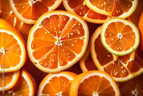 A macro shot of a segmented orange, showcasing its citrusy aroma and juicy segments.