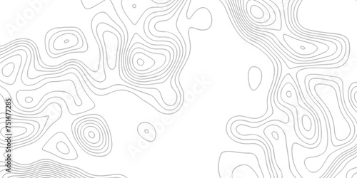 Topographic map background geographic line map with seamless ornament design. The black on white contours vector topography stylized height of the lines map.