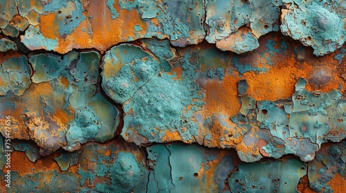 Rusty Patina Texture on Copper Abstract Background