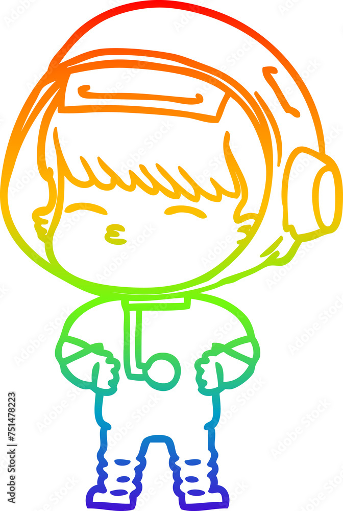 rainbow gradient line drawing cartoon curious astronaut rainbow gradient line drawing cartoon curious astronaut