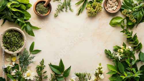 Ayurvedic Herbs Background for Product Mockup