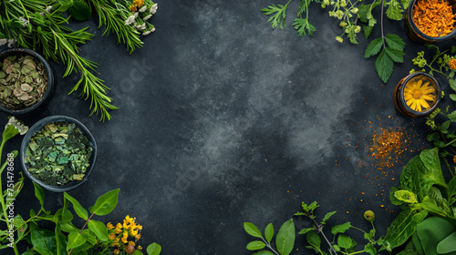 Ayurvedic Herbs Background for Product Mockup