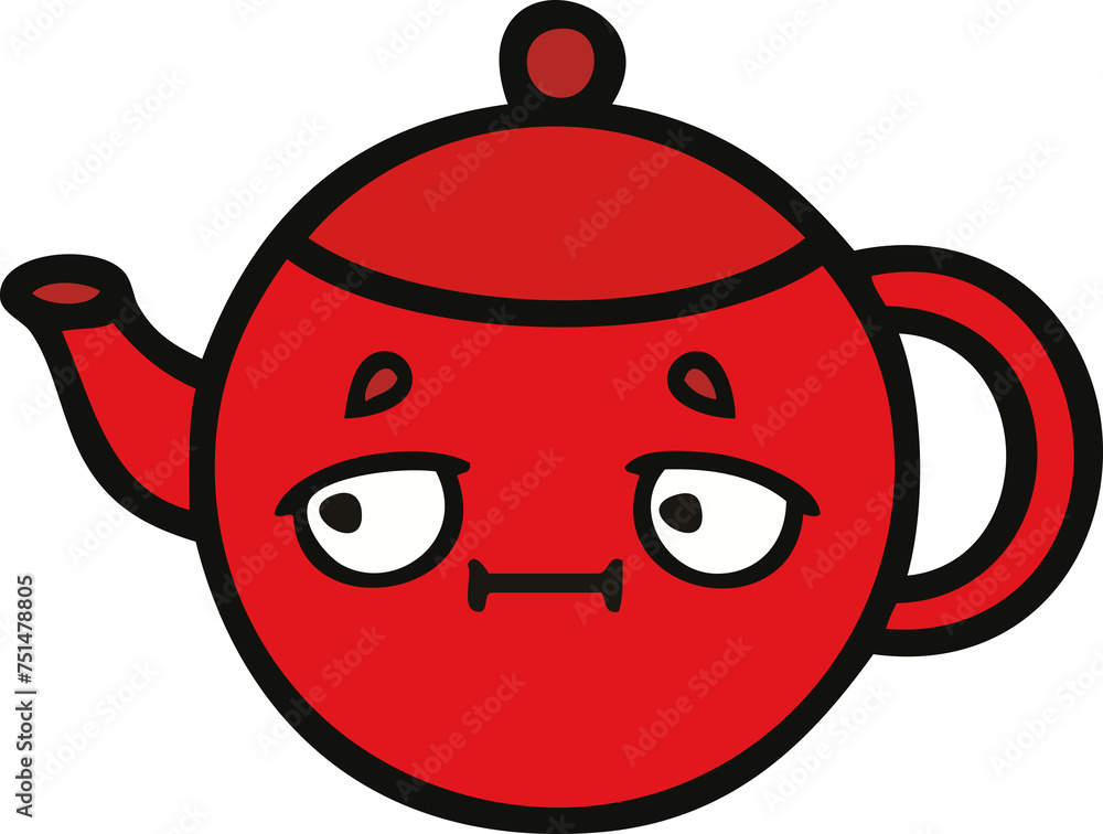 Obraz premium cute cartoon teapot