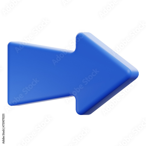 blue right arrow 3d illustration