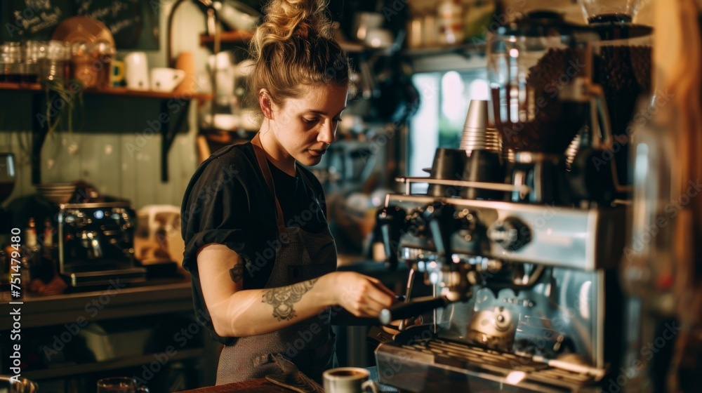 Barista making coffee Barista making coffee