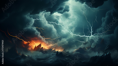 Wallpaper Mural With the sky as background, a bright light breaks through the clouds Torontodigital.ca