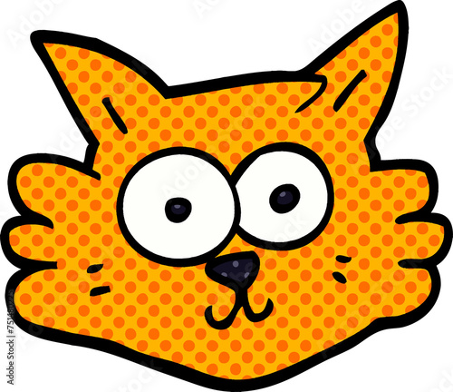 cartoon doodle cat face