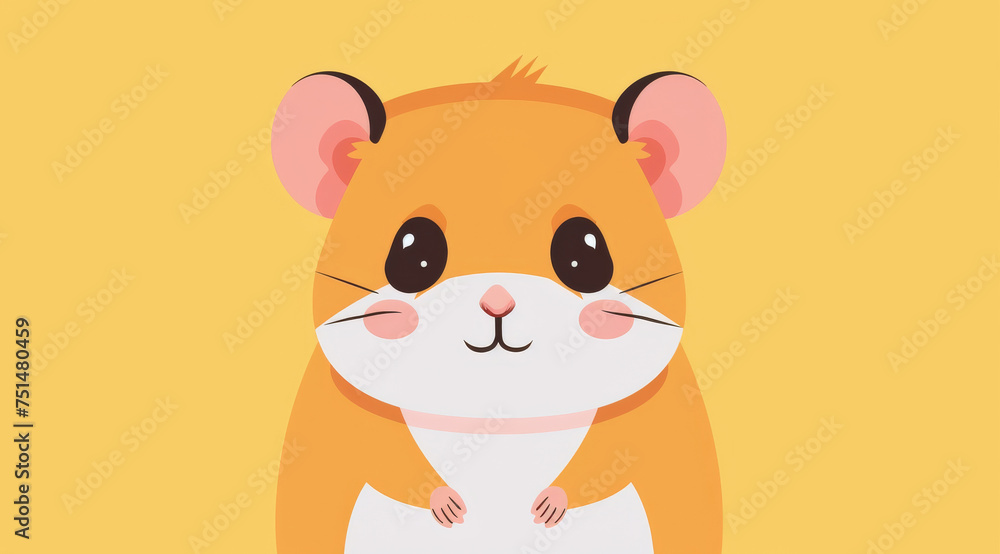 Hamster, illustration and digital art of an animal isolated on a background for poster, post card or printing. Cute, creative and drawing of a cartoon character for wallpaper, canvas and decoration Hamster, illustration and digital art of an animal isolated on a background for poster, post card or printing. Cute, creative and drawing of a cartoon character for wallpaper, canvas and decoration