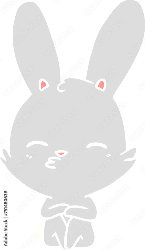 curious bunny flat color style cartoon curious bunny flat color style cartoon