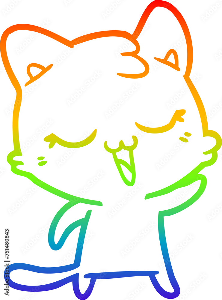 rainbow gradient line drawing cartoon cat rainbow gradient line drawing cartoon cat