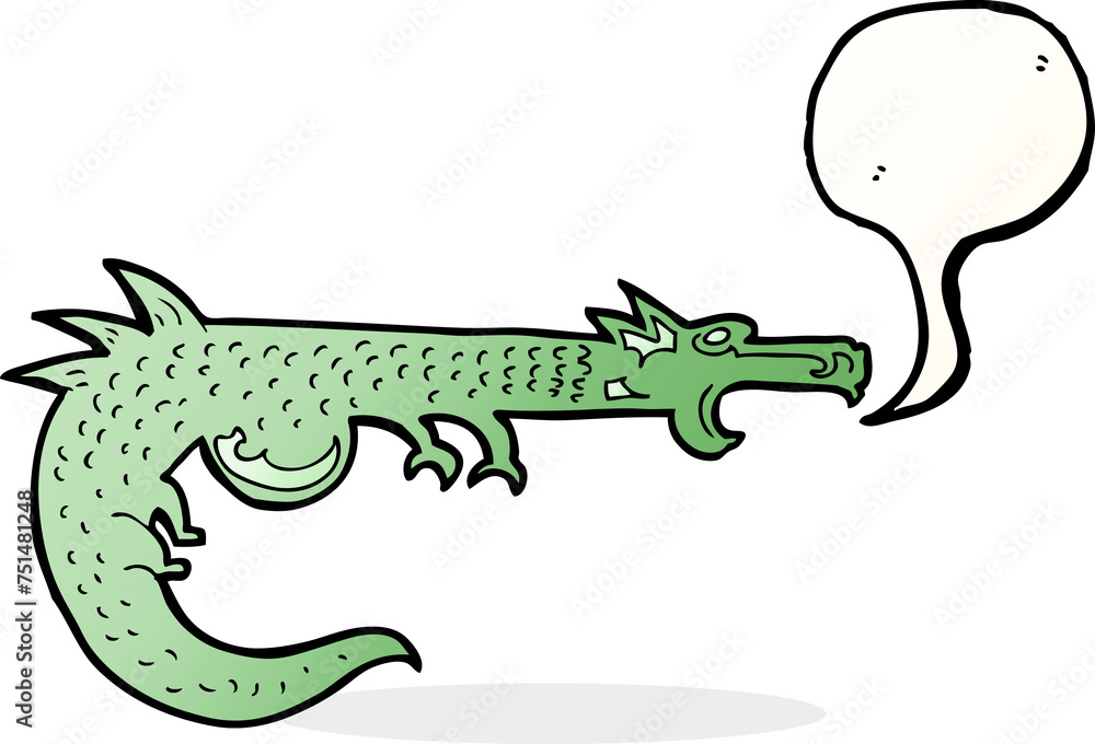 cartoon medieval dragon with speech bubble cartoon medieval dragon with speech bubble