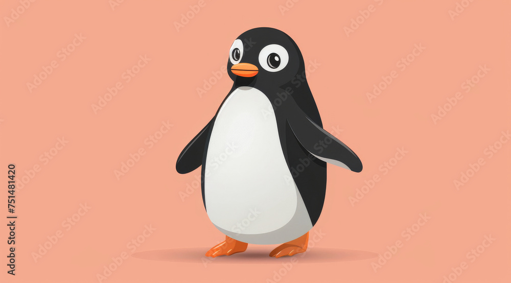 Penguin, illustration and digital art of an animal isolated on a background for poster, post card or printing. Cute, creative and drawing of a cartoon character for wallpaper, canvas and decoration Penguin, illustration and digital art of an animal isolated on a background for poster, post card or printing. Cute, creative and drawing of a cartoon character for wallpaper, canvas and decoration