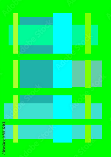 Flächen und Linien in Grün, Blau und Türkis