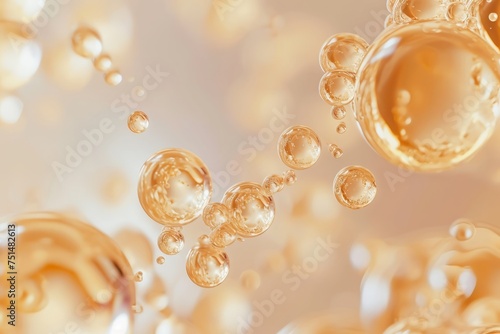 Close up of Shiny Gold Face Serum Molecule