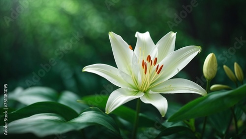 White Lily Flowers in Stunning Close-Up Shots with Dreamy Blurred Backgrounds  Generative AI