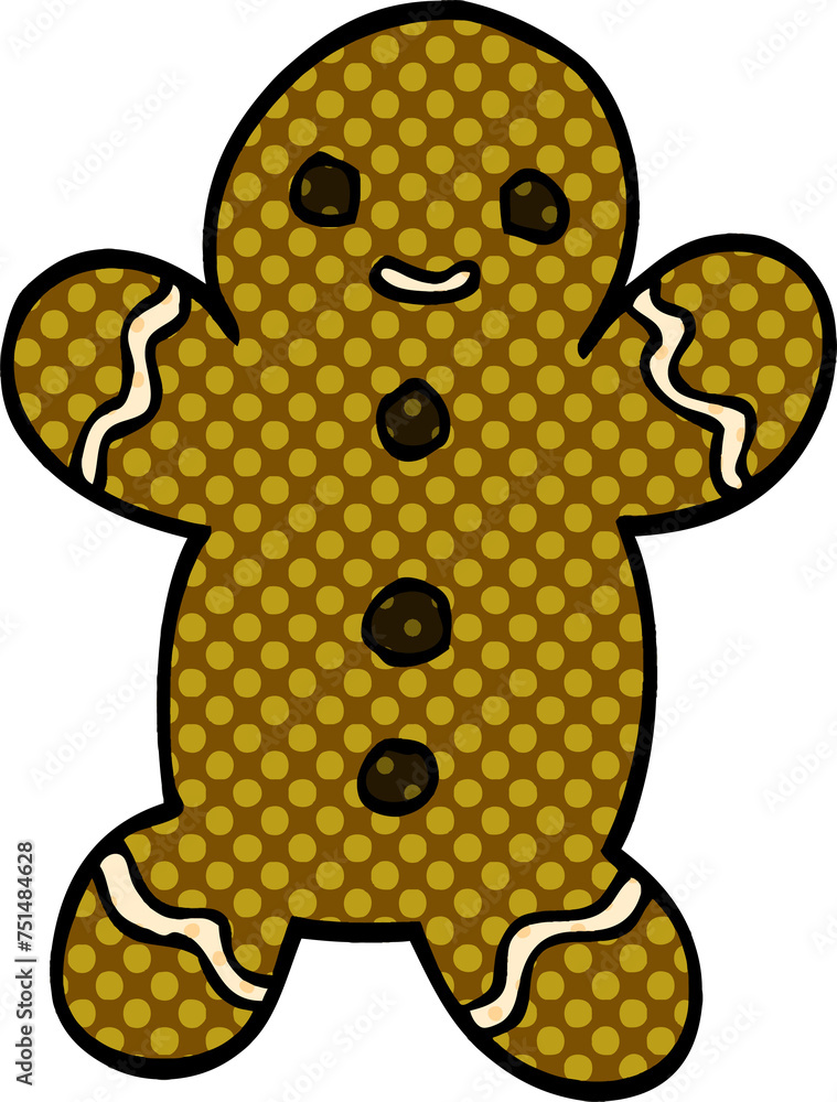 Obraz premium cartoon doodle gingerbread man