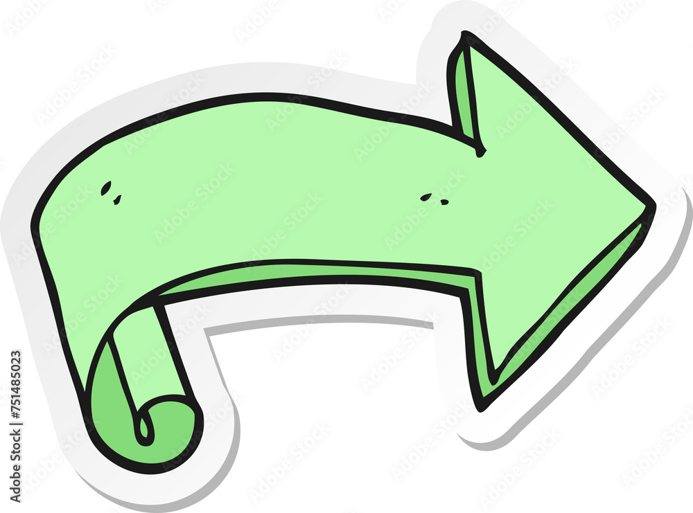 sticker of a cartoon arrow sticker of a cartoon arrow