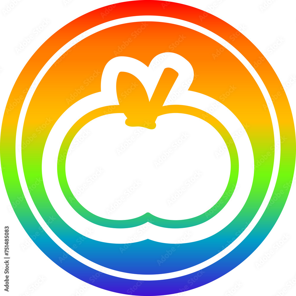 organic apple circular in rainbow spectrum organic apple circular in rainbow spectrum