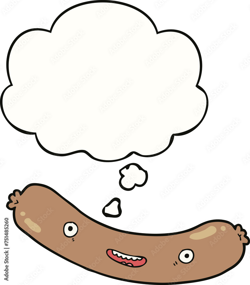 cartoon sausage and thought bubble